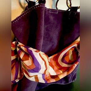 Vintage Nine West purple suede bucket bag